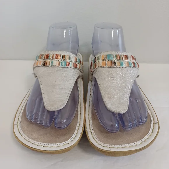 Alegria Women's Vanessa thong  Sandals silver Gold  size 37.  VAN-261 - Picture 2 of 11